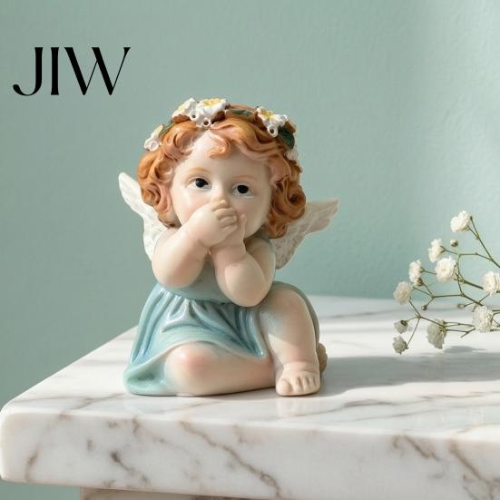 Small Shelf Decor Items Garden Fairy Figurine, Hand-Painted Resin Statue with Wings, Indoor Outdoor Yard Birthday Gifts for Kids Lawn Decor,