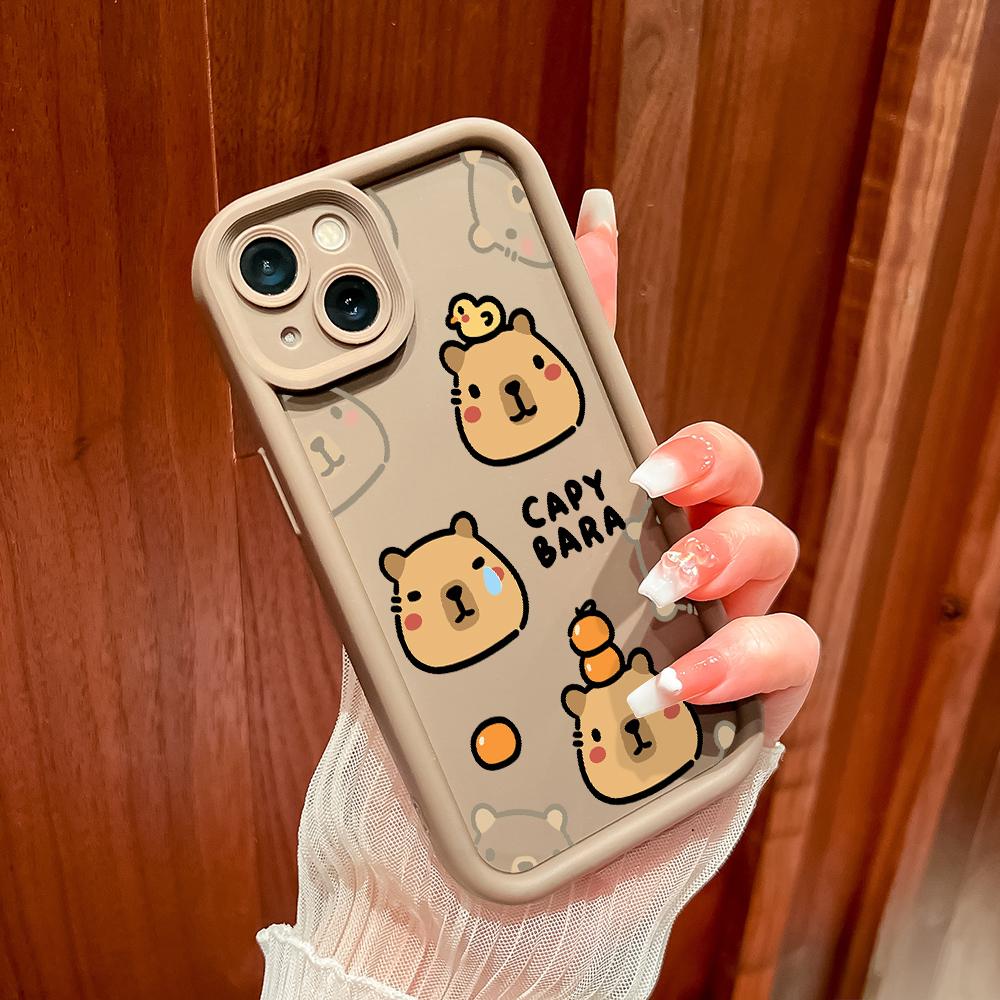 Милый мультяшный чехол Capy Bara для iPhone Samsung Galaxy Xiaomi Redmi POCO HUAWEI Honor противоударный резиновый мягкий гибкий чехол