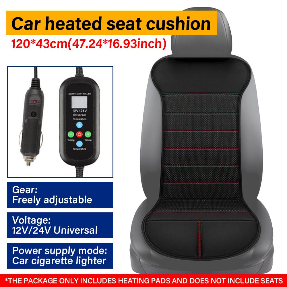12V/24V Universal Heated Car Seat Cushion Digital Display Function Fast Heating Adjustable Temperature for Sedans SUV Trucks