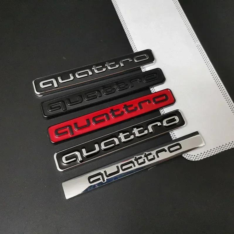 1pc 3D ABS Car Styling Quattro Badge Emblem Rear Trunk Decor Sticker Decals For S Quattro A4 A5 Q5 A1 Q7 B6 B8 B7 B9 B5 A3 8P