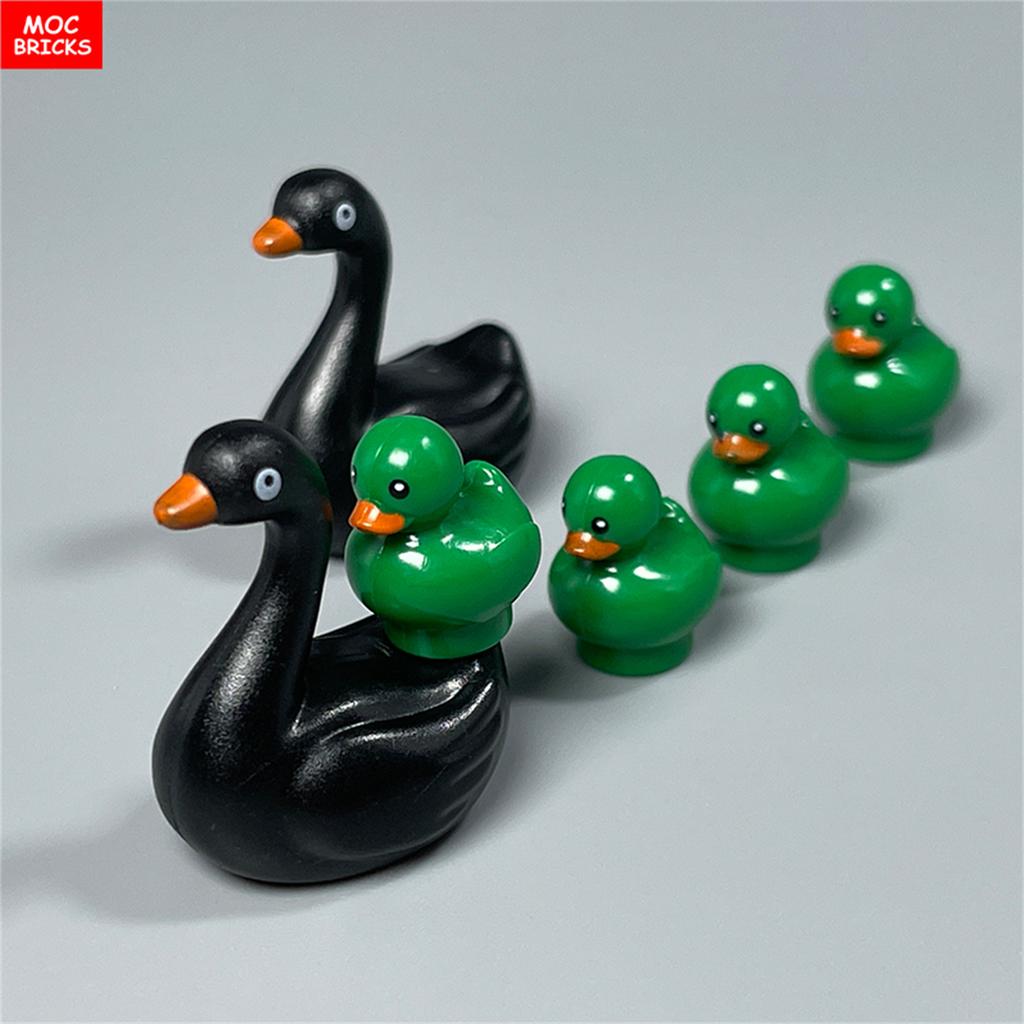 non-toxic MOC Bricks Animal Duck Swan River Lake Farm Scene View Accessories DIY Building Blocks Toys for Children Gifts