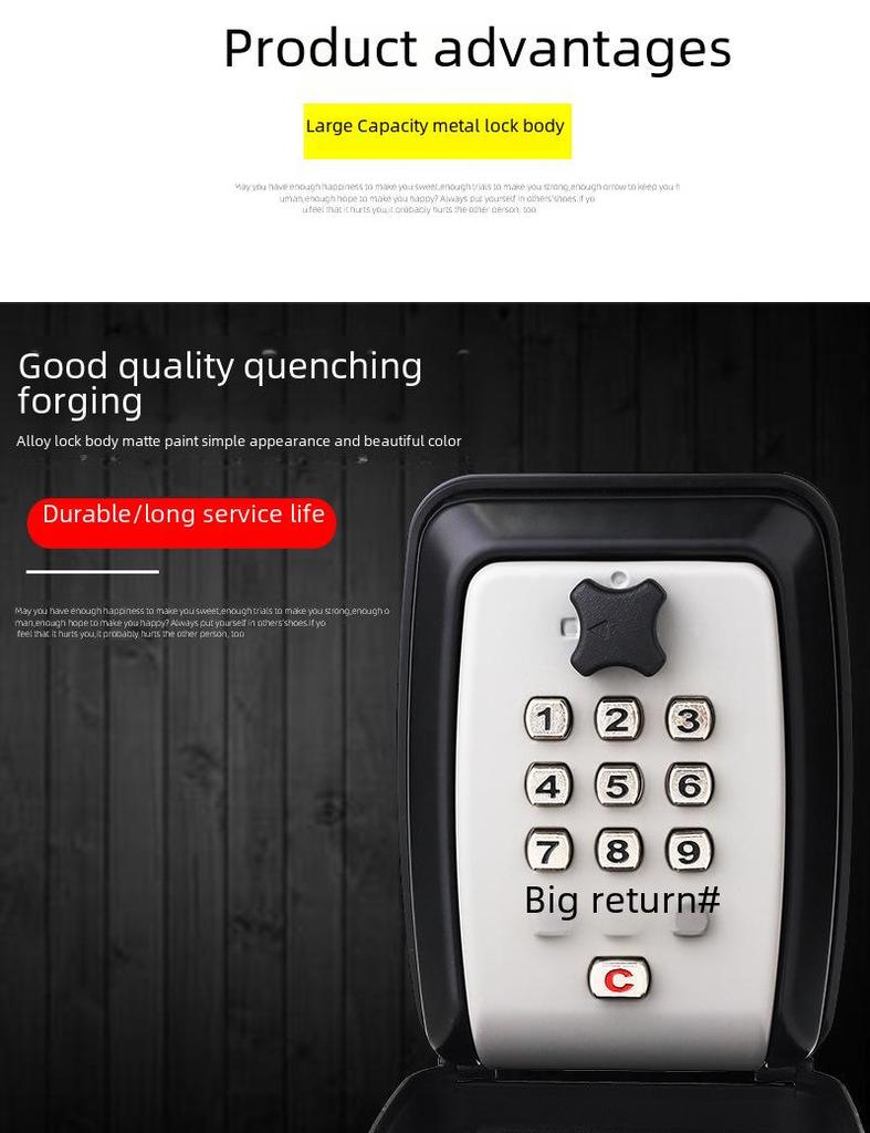 Наружный водонепроницаемый настенный ящик для ключей для безопасности