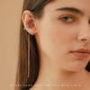 APM Monaco earrings Sterling silver inlaid with crystal diamonds Z-shaped chain 925 silver full of diamonds silver white elegant AE9989OX