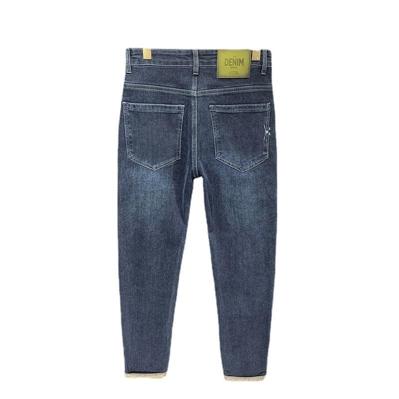 Weiha мужские эластичные джинсы, мужские корейские свободные маленькие прямые брюки-трубы, мужская одежда, белые повседневные брюки