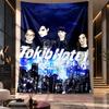Настенный Гобелен, Тканевый Фон с Принтом Tokio Hotel Для Комнаты в Общежитии, Вечеринки