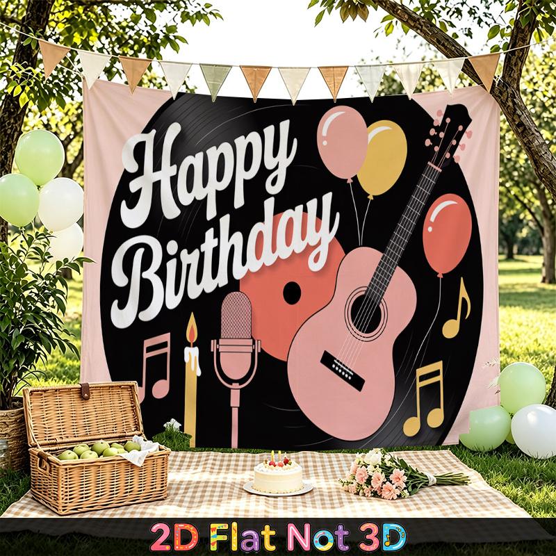 Party Backdrop Balloon Flat Music Guitar Weddings Showers Birthdays Arch Event Photo Background Front Door Decor