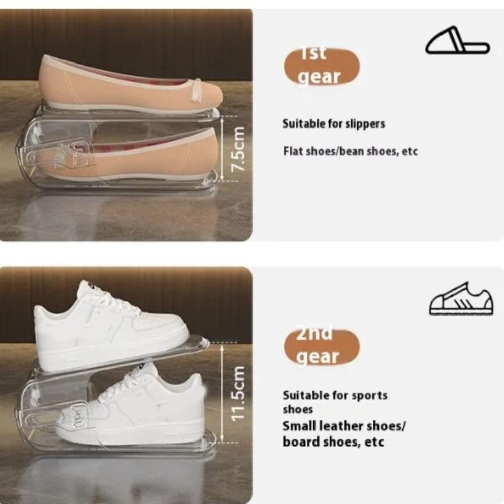 New Double Layer Shoe Rack Solid Color Space Saving Shoes Stand Durable Adjustable Shoe Organizer Cabinet