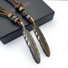 Clothing Accessories Personalized Simple Cowhide Necklace Adjustable Large Feather Pendant Sweater Chain