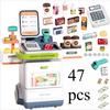 Cash Register Toy with Calculator Scanners Pretend Play Cash Food Mobile Shop Cart Cleaning Cart Halloween Gift for Boys & Girls