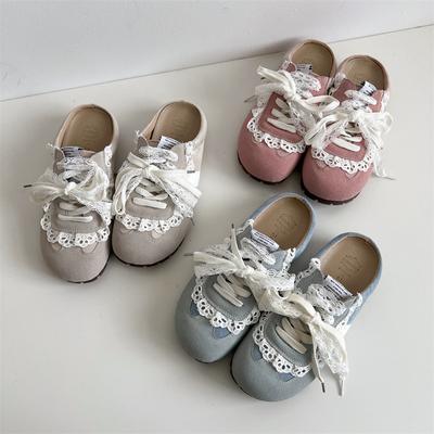 Кружевные ретро универсальные мягкие тапочки на толстой подошве женские летние для улицы 2025 новые с внутренней платформой полушлепки одинарные туфли