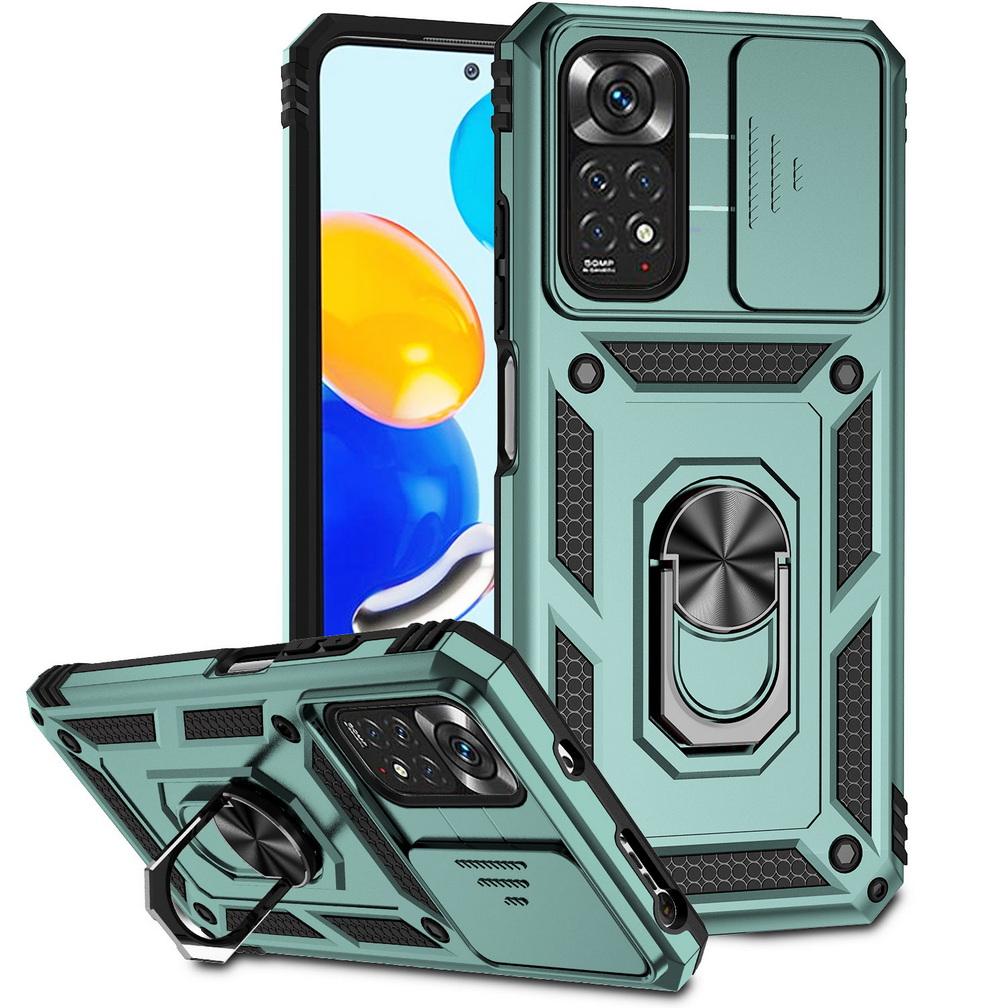Чехол для телефона с выдвижной камерой и защитой объектива для Xiaomi Redmi Note 11 Pro Note11 11S 10 Pro 10S 9S 9 Pro 8 Pro Armor Ring Holder Cover