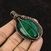 Замбийский изумрудный медный кулон, обернутый медной проволокой, медный изумруд, ювелирное изделие ручной работы, кулон для нее, подарок для матери, ювелирные изделия из драгоценных камней