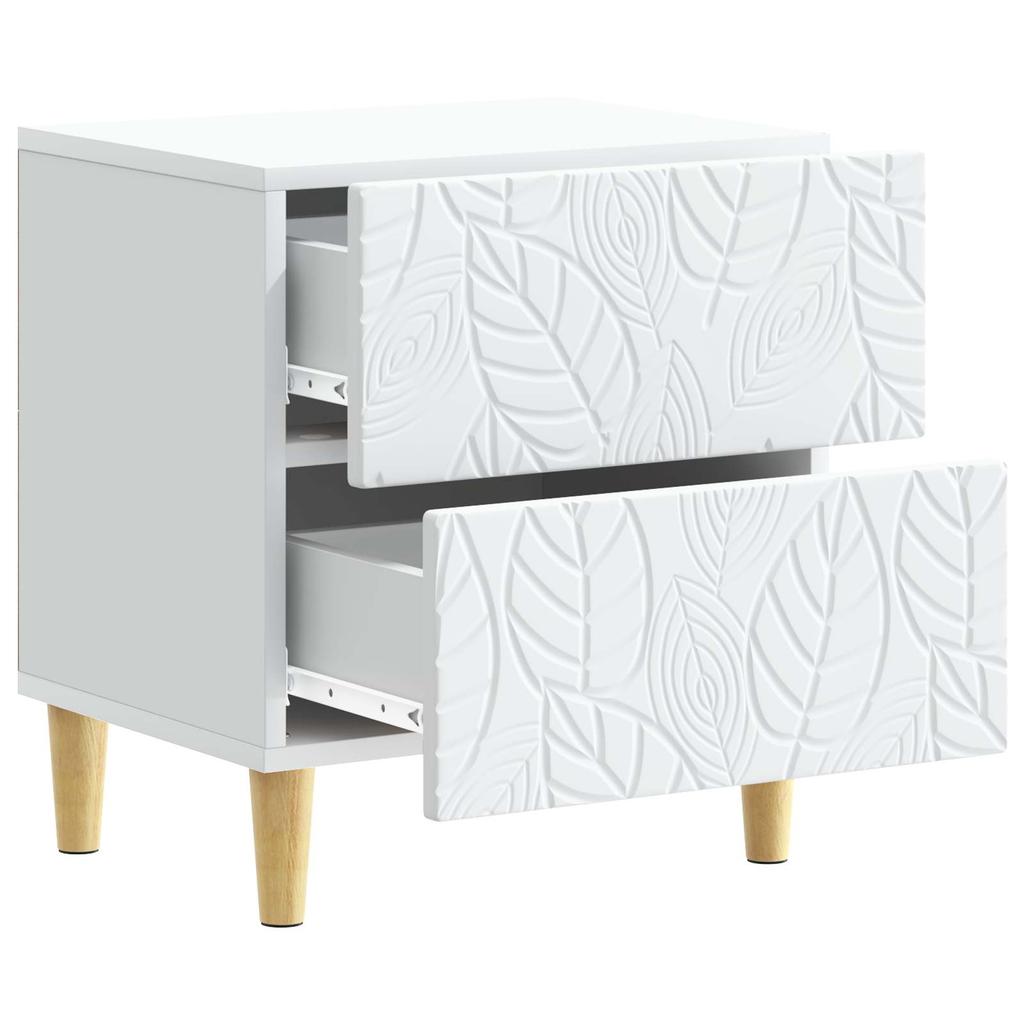 Nightstand Set of 2 White 43 x 34.5 x 48 cm Engineered Wood