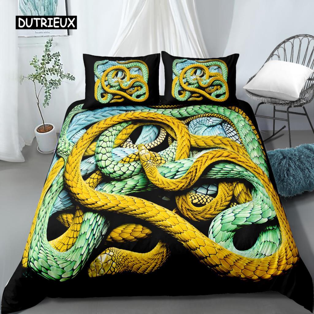 3D Snake Style Bedding Set For Bedroom Soft Duvet Cover Bedspreads For Bed Linen Comefortable Quilt And Pillowcase
