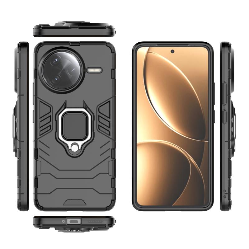 Для Xiaomi Redmi K80 Pro K80Pro задняя крышка телефона чехол противоударный броня против падения металлический держатель кольца магнитный защитный чехол Funda Coque