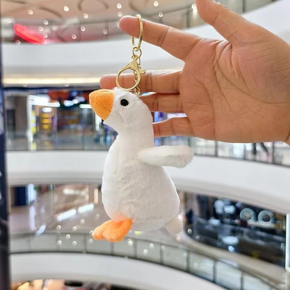 Plush Bag Plush Goose Keychain Pendant Yellow And White Colored Plush Bag Pendant