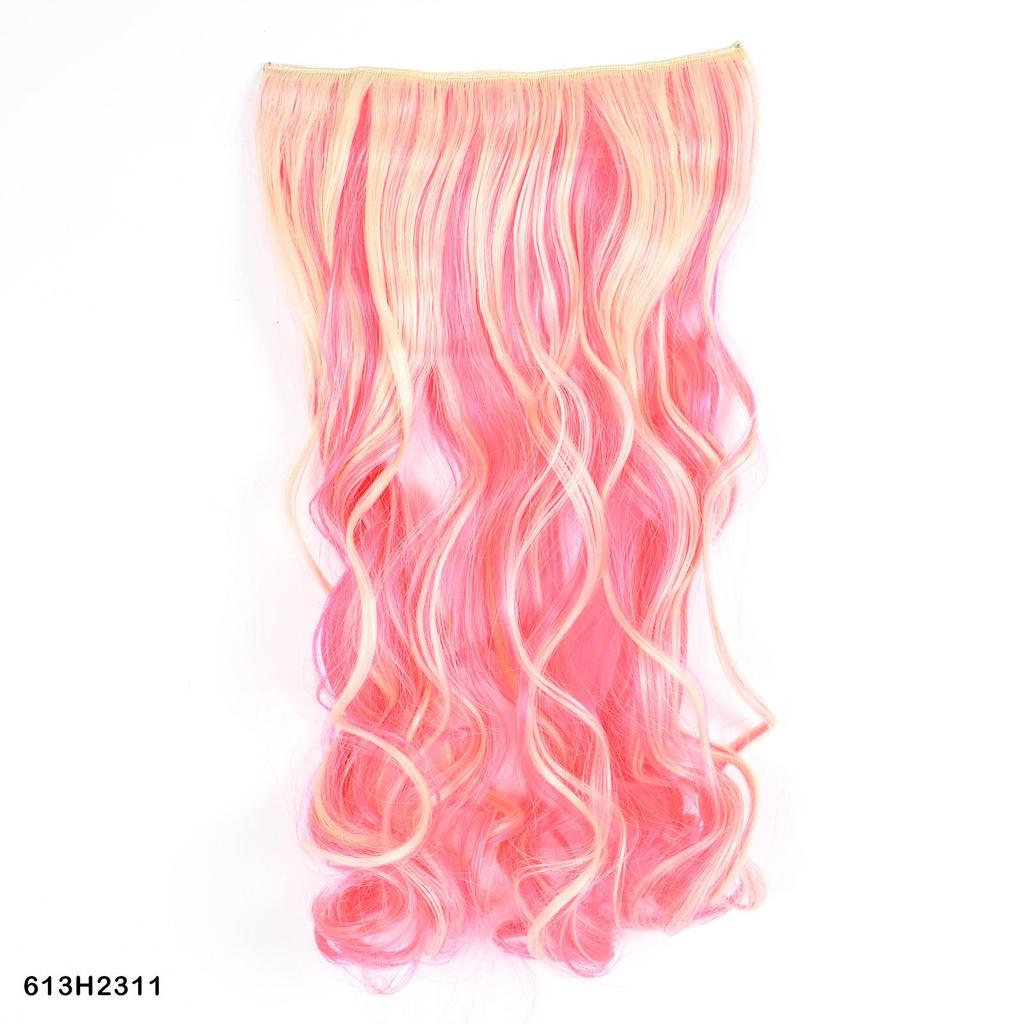 Выделенные волосы цвета пианино, накладные волосы, одна часть с 5 клипсами, длинные волнистые волосы, коричневые, красные, синие, разноцветные волосы