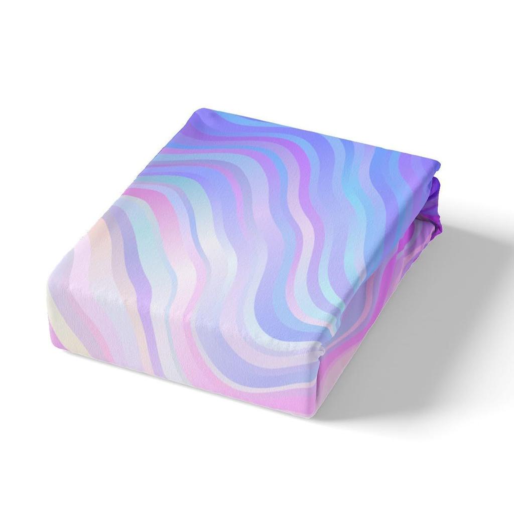 Простое и постепенное изменение Фиолетовый и синий Матрас Комплект постельного белья из трех предметов с цифровой печатью Взрослые Дети