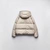 Womens Winter Faux Leather Puffer Jacket Hooded Warm Casual Coat
