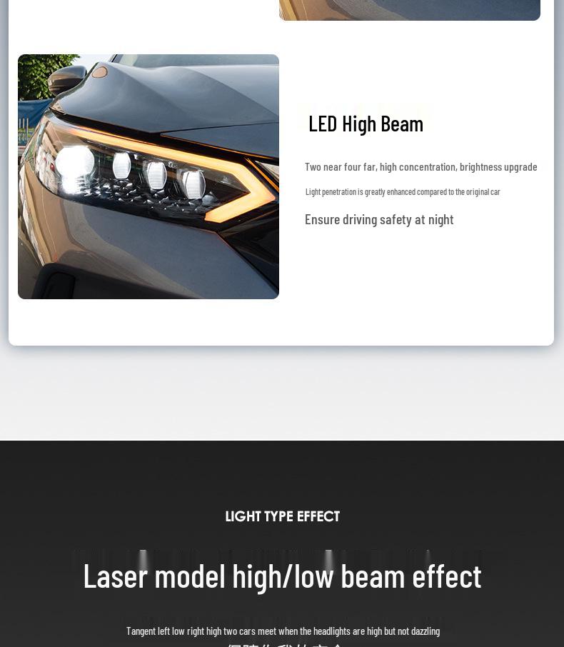 Sylphy 14th Gen 20-22 LED Daytime Running Lights Laser Bi-Xenon Headlight Assembly