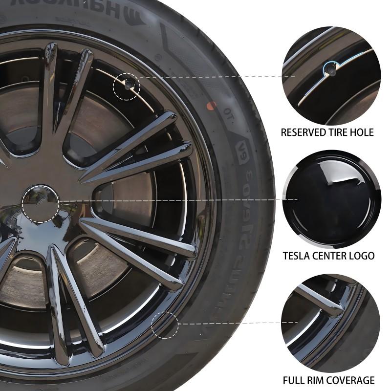 4PCS Hub cap Performance Replacement Wheel Cap 19-Inch Automobile Hubcap Full Rim Cover Accessories for Tesla Model Y 2018-2023