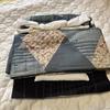 Used Kiribami pattern bag obi made of pure silk pongee