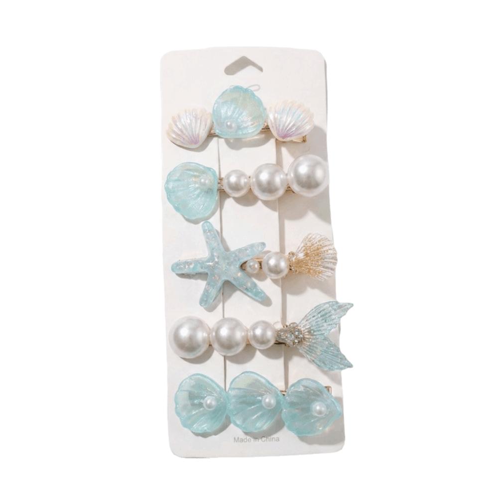 5 pcs/set Starfish Duckbill Clips Set Zinc Zinc Alloy Hair Pins Fashion Hair Barrettes For Girls