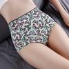 Printed Seamless High Waisted Underwear for Women Made Silk Waist Cinching Hip Lifting Design Large Size Summer Thin Cotton Crotch Triangle Panties