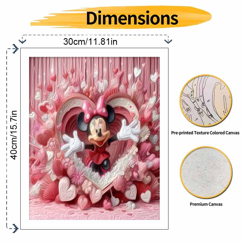 Disney Микки Маус розовое сердце масляная живопись набор для рисования art painting kit ручная работа DIY подарок украшение дома настенное искусство поделка декор ко Дню святого Валентина