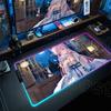 RGB Blue Archive Kawaii Misono Mika Mousepad PC Gaming Accessories Desk Mat Non-Slip Rubber Cool Light LED Office Work Mousepad