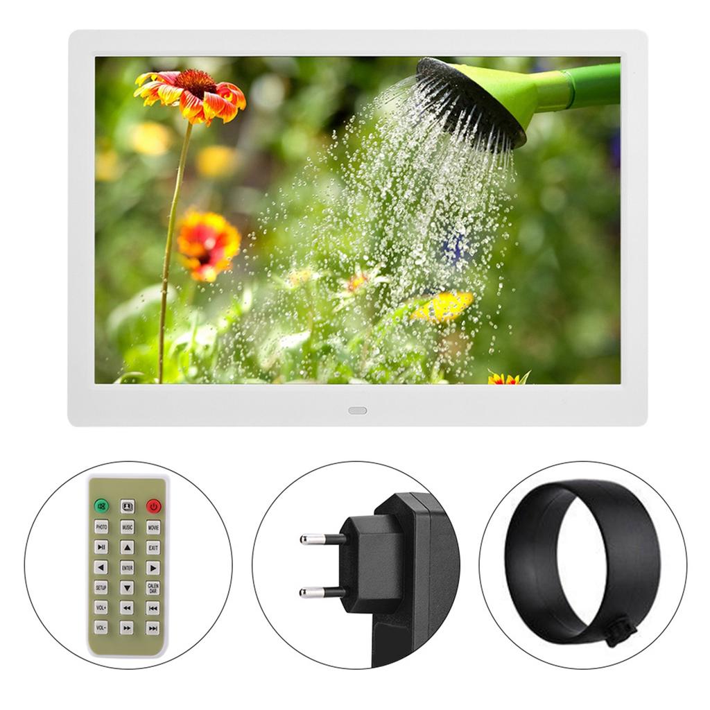 14inch 16:9 1280*800 HD Wide Screen Digital Photo Frame Electronic Album White AC100240V