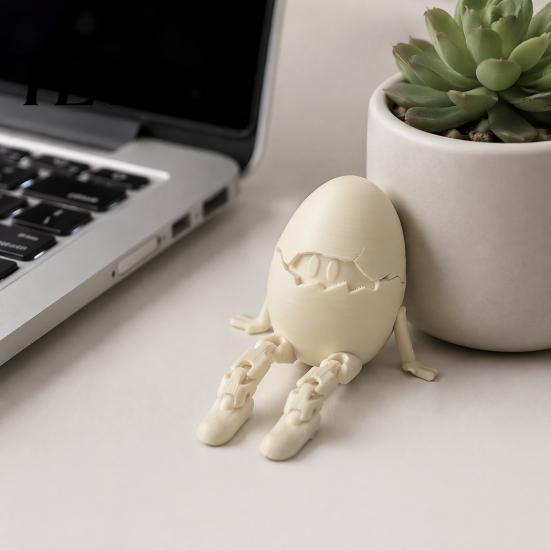 Desktop Ornament for Home Decor Articulated Easter Egg Fidget Toy, 3D Printed Cute Flexible Healing Desk Figurine Toy with Movable Joints Stress