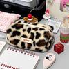 Пенал с леопардовым принтом, большой вместимости, пушистый пенал, школьный пенал, косметичка для хранения