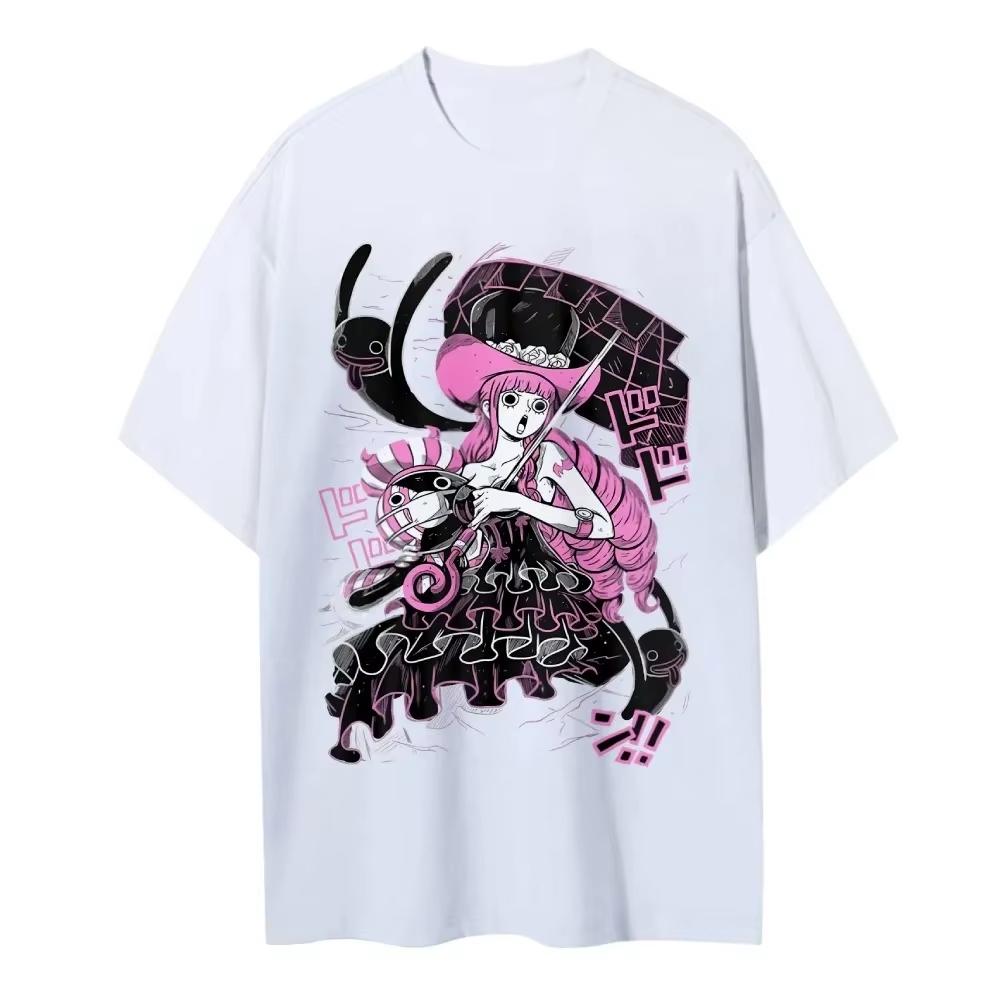 One Piece Unisexs And Unisexs Tshirt Perona Japan Anime Retro Tee Summer And Spring New Boys Short Sleeves Parentchild Outfits