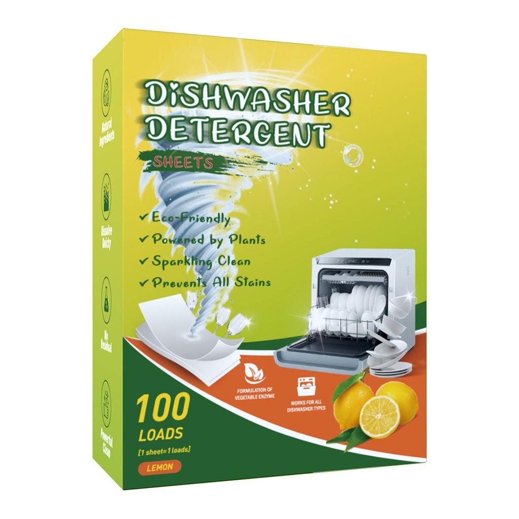 Dishwasher Tablets 100 Pack, Eco-Friendly Dishwasher Detergent, No Plastic To Tablets