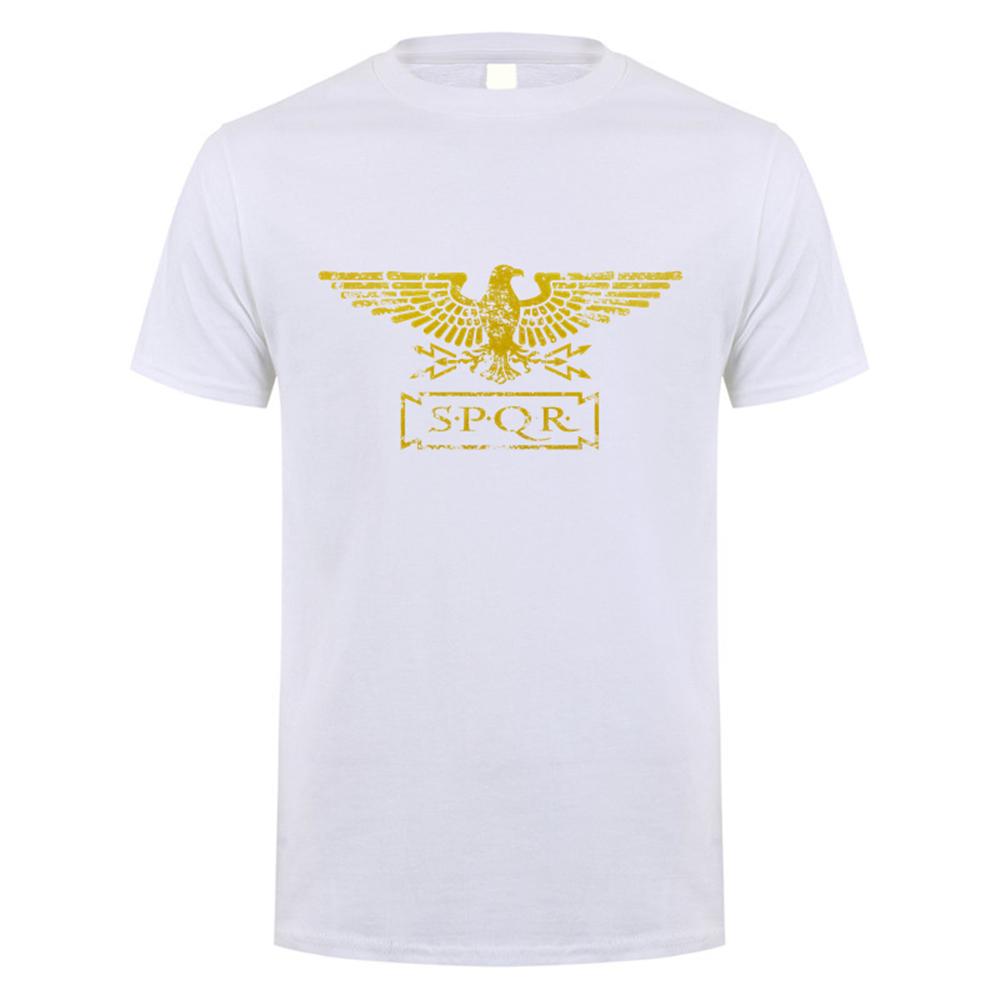 New SPQR T Shirt Summer Cotton Short Sleeve Cool Eagle Banner Roman Empire T-shirt Men Clothes Tops DA-007