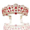 Korean Red Rhinestone Wedding Hair Accessories Popular Bridal Crown Wedding Accessories