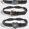 Korean Style Wide Waistband Metal Buckle Y2K Girl Waistband Simple PU Leather Rivet Belt  Men