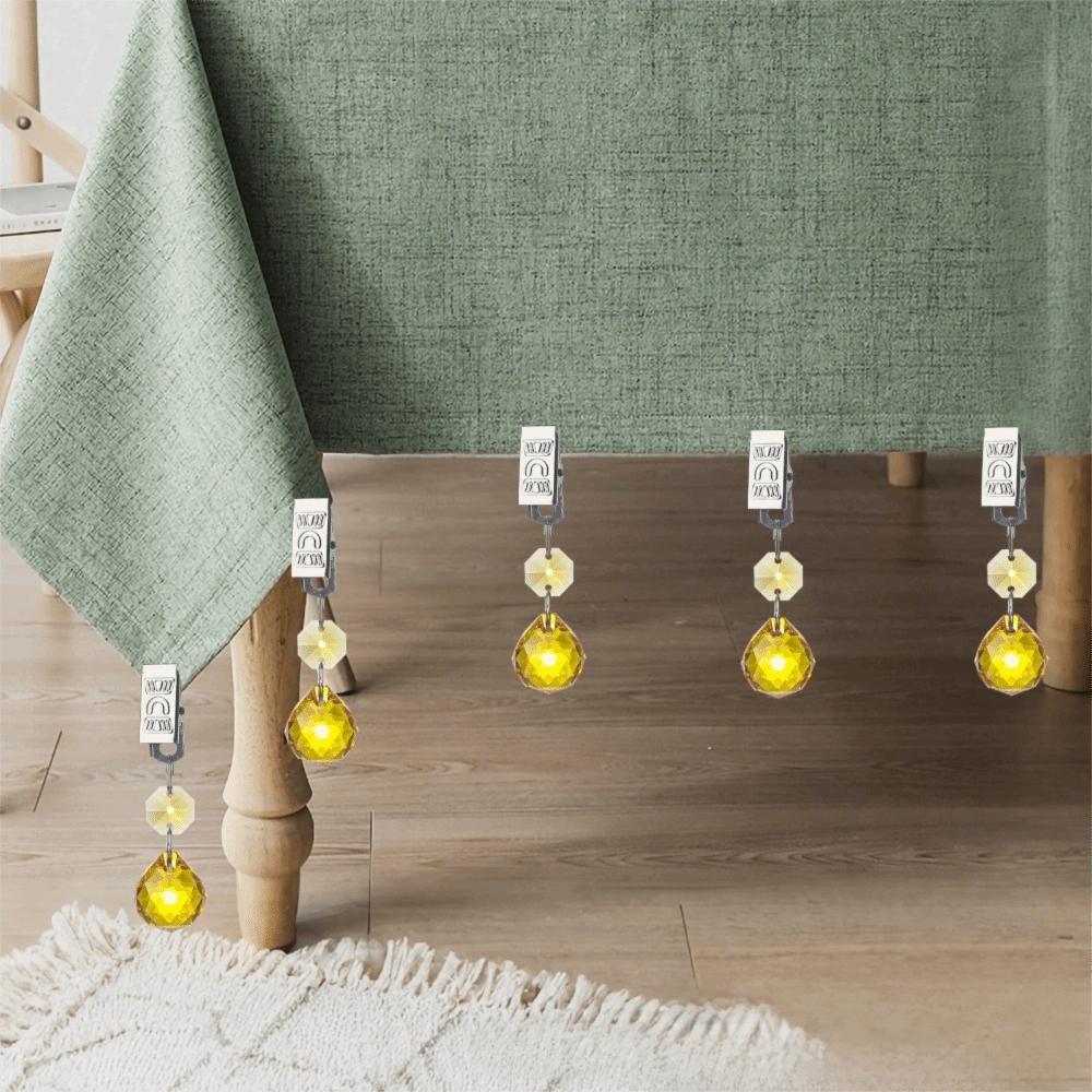 6PCS Heavy Duty Glass Table Cover Pendant Windproof Tablecloth Hanger Wedding
