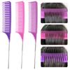 3pcs Highlighting Coloring Dyeing Comb Weaving Hair Styling Combs Tailed Comb Set