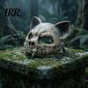 Transparent Vision Masque Animal Skull for Adults, Scary Cat Half Face Pressure Free Masque, Creepy Skeleton Halloween Party Accessory Cosplay,