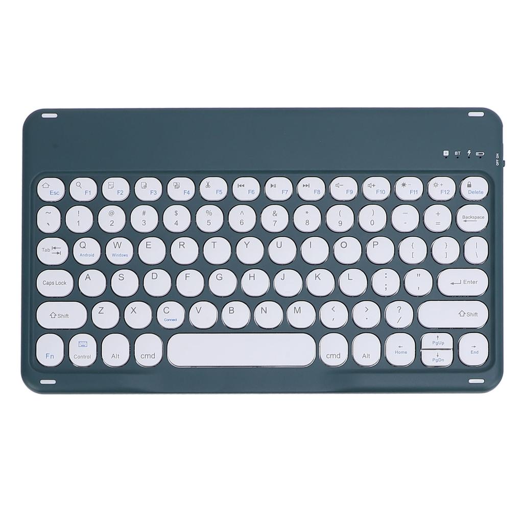 10 Inch Wireless Keyboard Ergonomic Round Keycaps Bluetooth Keyboard for Desktop Computer Laptop
