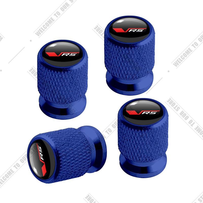 AGC1 Car CNC Aluminum VRS Emblem For Skoda Kodiaq Yeti Fabia Roomster Octavia Sport Line 4pcs Tire Valve Air Port Stem Cover Caps
