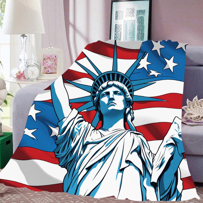 День Независимости Цифровая Печать Фланелевое Одеяло - Дом, Кондиционирование, Одеяло для Сна и Подарочное Одеяло