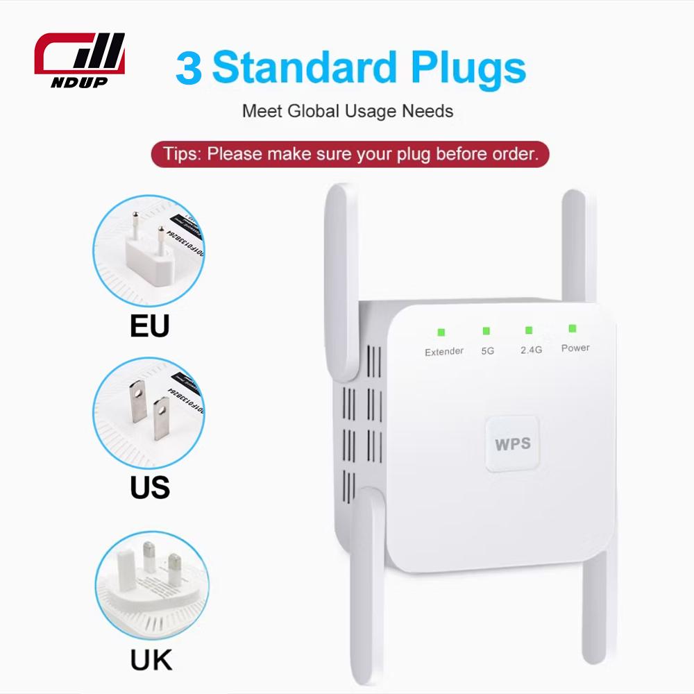 Новейший усилитель сигнала WiFi NDUP с портом Ethernet — поддерживает 60 устройств, скорость 300 Мбит/с, простая настройка, покрытие до 9860 кв. м. футов!