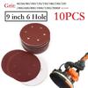 10Pcs Set 9Inch Sandpaper 225mm 6 Holes Grit 402000 for Automotive Polishing