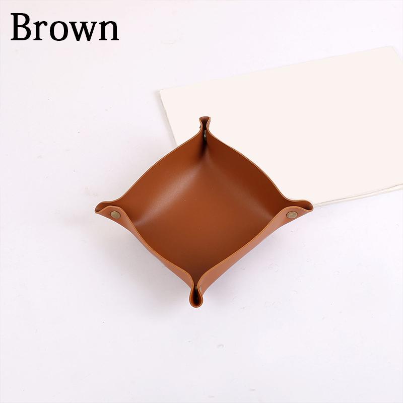 1 шт., ящик для хранения, лоток для хранения, украшение для дома, искусственная кожа, настольное хранилище, портативный