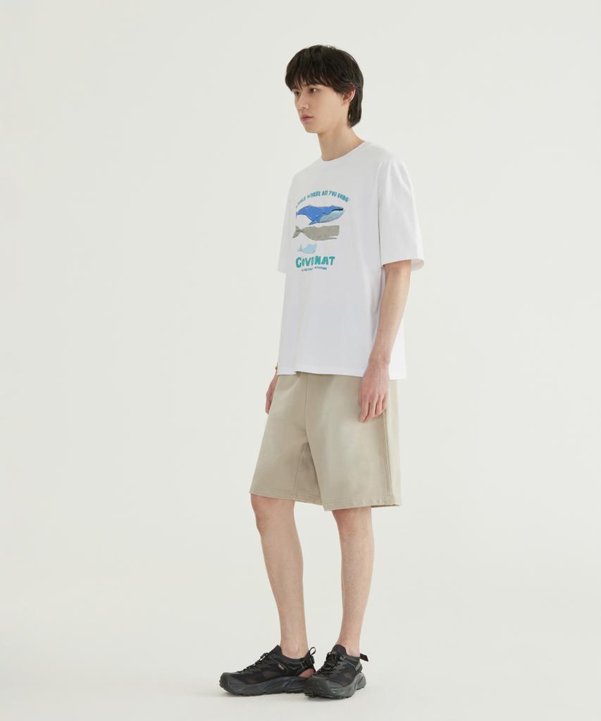 COVERNAT Cool Cotton Whale Graphic T-Shirt Navy