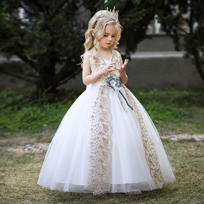 Children Girls Dress Summer Party Birthday Wedding Dresses Kids Elegant Princess Dresses Evening Long Dresses