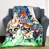 1pc Powerpuff Girls Flannel Throw Blanket HD Printed Lightweight Soft Warm All Season Blanket for Sofa, Bed, Travel, Camping Machine Washable
